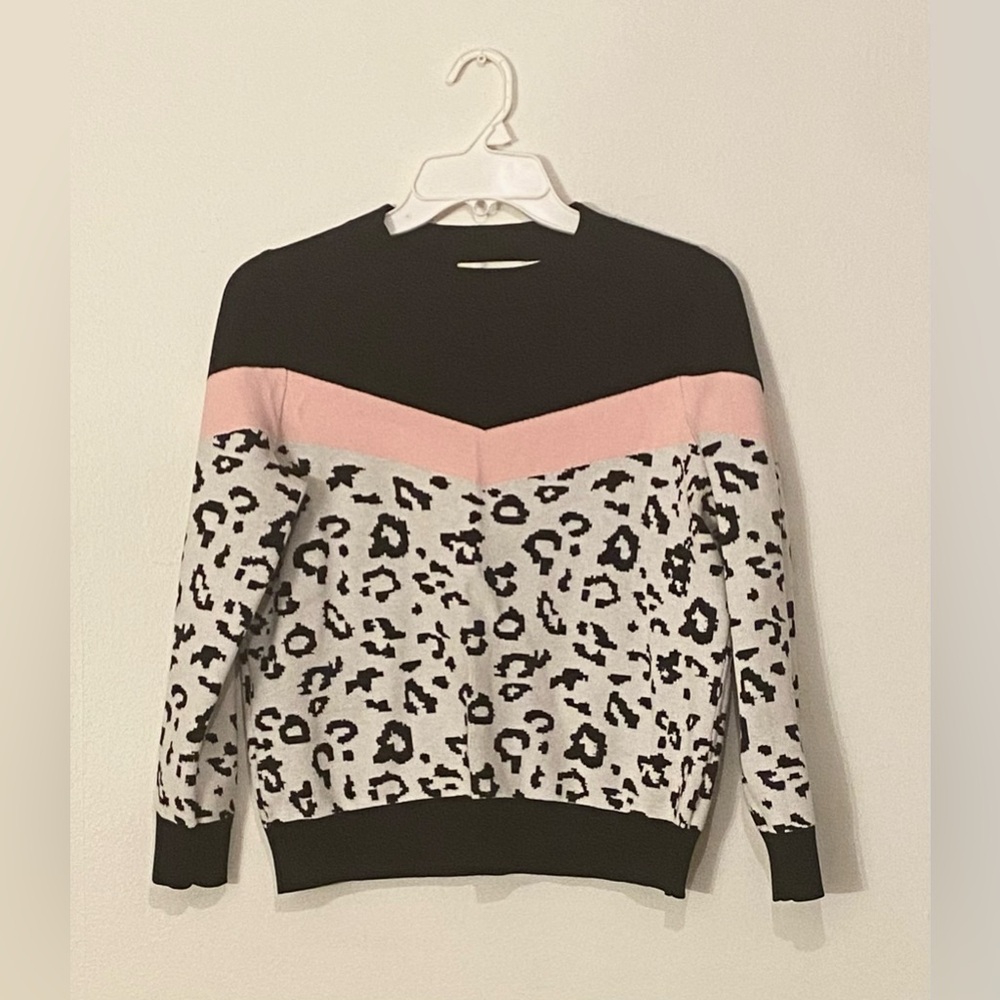 Covolume Pink/Black/Cheetah print Sweater, Asian Size 2XL** Fits MEDIUM/LARGE